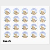 Gepersonaliseerd Cool Beach Baby Meisje Baby showe Ronde Sticker (Vel)