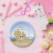 Gepersonaliseerd Cool Beach Baby Neutraal Baby sho Papieren Bordje (Feest)
