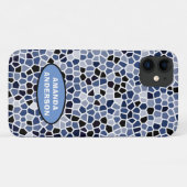 Gepersonaliseerd COOL Blue Glas in lood Patroon Case-Mate iPhone Case (Achterkant (horizontaal))