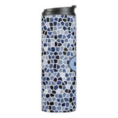 Gepersonaliseerd COOL Blue Glas in lood Patroon Thermosbeker (Gedraaid links)