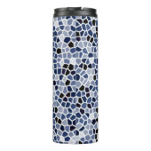 Gepersonaliseerd COOL Blue Glas in lood Patroon Thermosbeker (Achterkant)