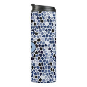 Gepersonaliseerd COOL Blue Glas in lood Patroon Thermosbeker (Geroteerd rechts)