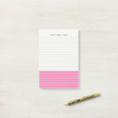 Gepersonaliseerd Cool Modern Minimalistisch Roze N Post-it® Notes (Op bureau)