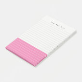 Gepersonaliseerd Cool Modern Minimalistisch Roze N Post-it® Notes (Schuin)