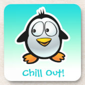 Gepersonaliseerd Cool Penguin-Cartoon Onderzetter (Voorkant)