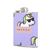 Gepersonaliseerd Cool Rainbow Unicorn patroon Heupfles (Links)