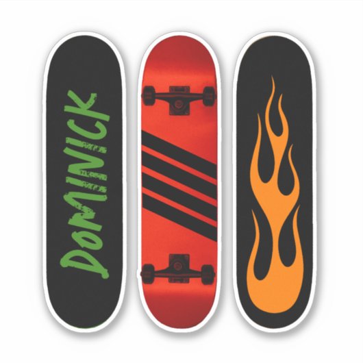 Gepersonaliseerd cool skateboard sticker (Voorkant)