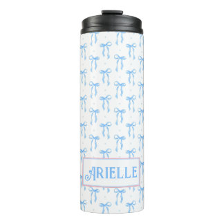 Gepersonaliseerd Coquette Blue Bow Thermosbeker