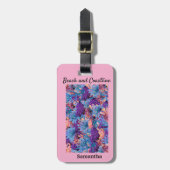 Gepersonaliseerd Coral Collage Bagagelabel (Voorkant verticaal)
