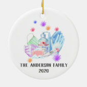 Gepersonaliseerd Coronavirus 2020 Covid Chritsmas Keramisch Ornament (Achterkant)