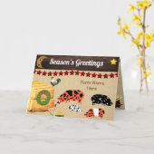 Gepersonaliseerd - Country Christmas KuneKune Pig  Kaart (Gele Bloem)