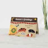 Gepersonaliseerd - Country Christmas KuneKune Pig  Kaart (Voorkant)