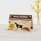 Gepersonaliseerd - Country Christmas Nubian Goat Kaart (Gele Bloem)