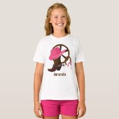 Gepersonaliseerd Cowgirl Basic T-shirt (Voorkant volledig)