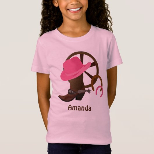 Gepersonaliseerd Cowgirl T-shirt (Voorkant)