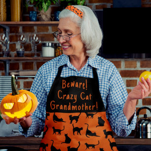 Gepersonaliseerd Crazy Cat Grandma All-Over Print  Schort