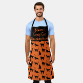 Gepersonaliseerd Crazy Cat Grootmoeder Halloween Schort (Gedragen)