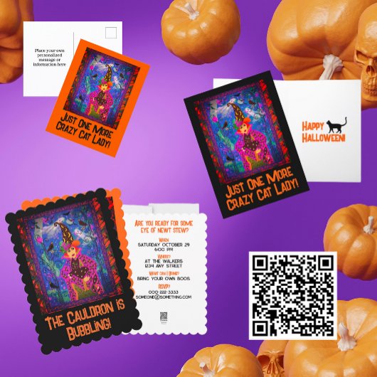 Gepersonaliseerd Crazy Cat Kind Halloween Schort