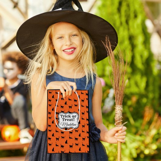 Gepersonaliseerd Crazy Cat Kind Halloween Schort