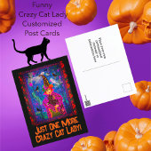 Gepersonaliseerd Crazy Cat Mom Halloween Schort