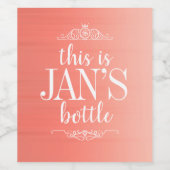 Gepersonaliseerd | Creëer Uw eigen mousserende wij Wijn Etiket (Enkel label)