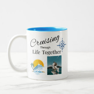 Gepersonaliseerd Cruisen Door Het Leven Samen Kopp Tweekleurige Koffiemok