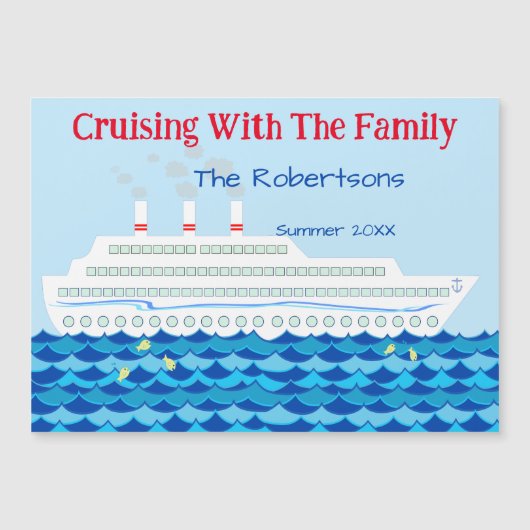 Gepersonaliseerd cruiseschip met als thema Deurmar Magnetische Uitnodiging (Voorkant)