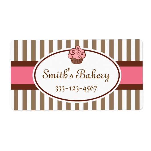 Gepersonaliseerd Cupcake Business Labels (Voorkant)