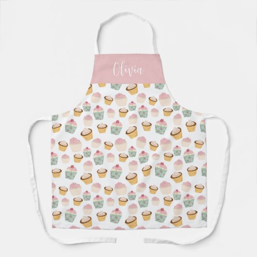 Gepersonaliseerd Cupcake patroon Schort (Voorkant)