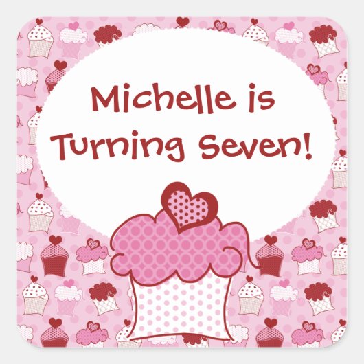 Gepersonaliseerd Cupcake Stickers (Voorkant)