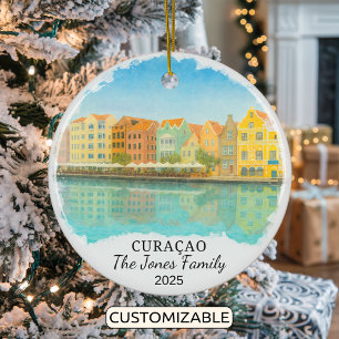 Gepersonaliseerd Curacao Ornament, Curacao Keramisch Ornament