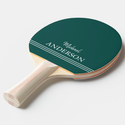 Gepersonaliseerd Custom monogram op groen Tafeltennisbatje (Voorkant Gekanteld)