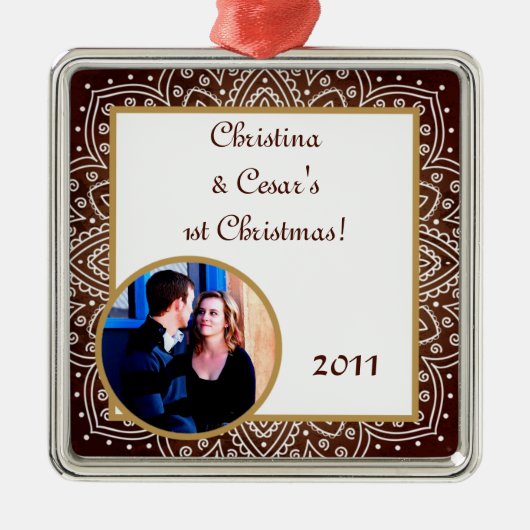 Gepersonaliseerd Custom Ornament Deep Moroccan Bro (Voorkant)