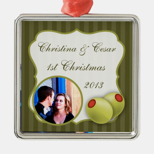 Gepersonaliseerd Custom Ornament Martini Olijven G (Voorkant)