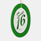 Gepersonaliseerd Custom Ornament Sweet 16 Green (Rechts)