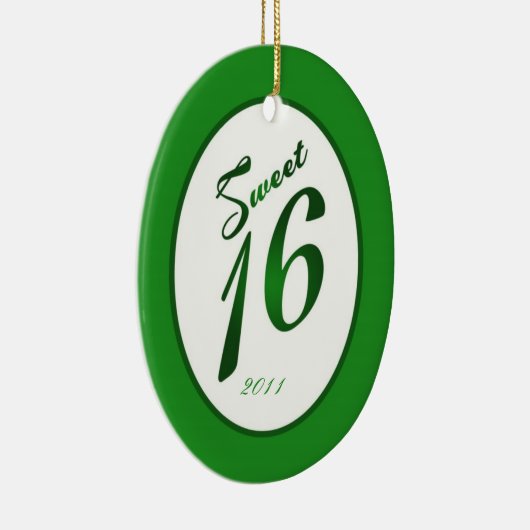 Gepersonaliseerd Custom Ornament Sweet 16 Green (Rechts)