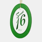 Gepersonaliseerd Custom Ornament Sweet 16 Green (Links)