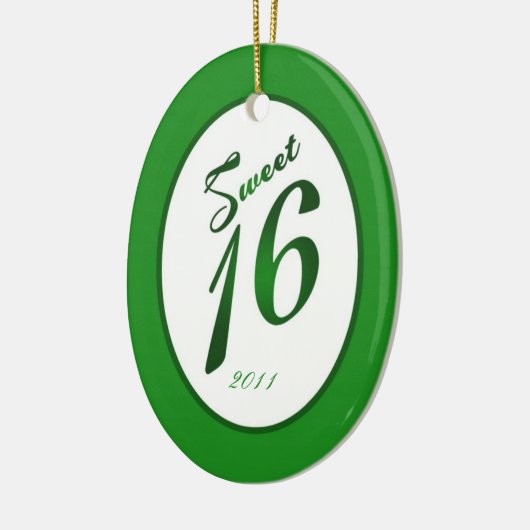 Gepersonaliseerd Custom Ornament Sweet 16 Green (Links)