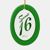 Gepersonaliseerd Custom Ornament Sweet 16 Green (Voorkant)