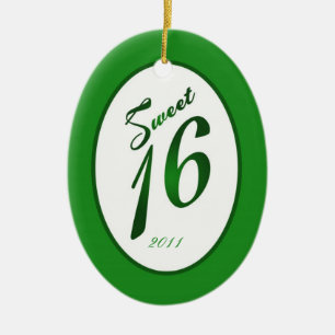 Gepersonaliseerd Custom Ornament Sweet 16 Green