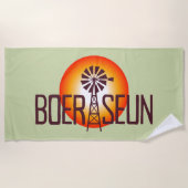 Gepersonaliseerd / Custum BOERSEUN Windpomp Afrika Strandlaken (Voorkant)
