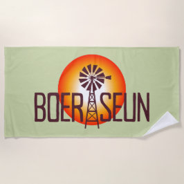 Gepersonaliseerd / Custum BOERSEUN Windpomp Afrika Strandlaken