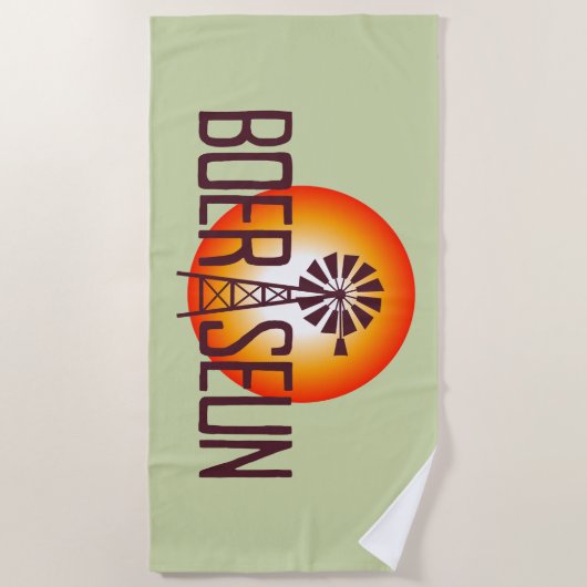 Gepersonaliseerd / Custum BOERSEUN Windpomp Afrika Strandlaken (Voorkant)