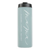 Gepersonaliseerd Cute Blue Mama Script Thermal Tum Thermosbeker (Voorkant)