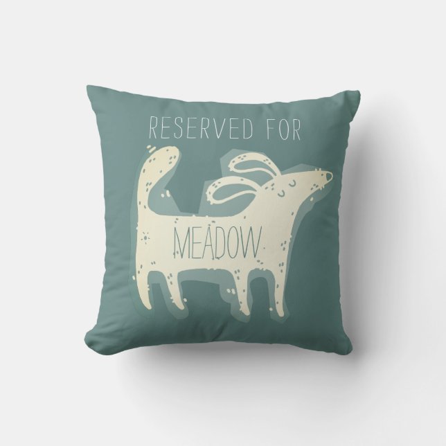 Gepersonaliseerd Cute Dog Monoprint Sierkussen (Voorkant)