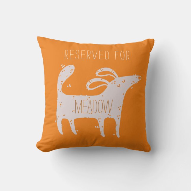 Gepersonaliseerd Cute Dog Oranje Kussen (Voorkant)