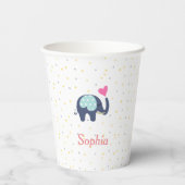 Gepersonaliseerd Cute Elephant en Stars Pattern Papieren Bekers (Achterkant)