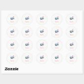 Gepersonaliseerd Cute Elephant en Stars Pattern Ronde Sticker (Vel)