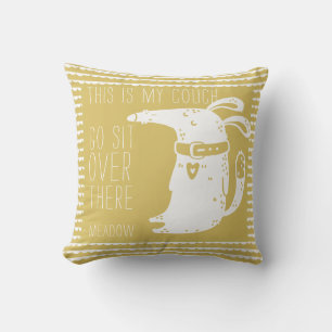 Gepersonaliseerd Cute Funny Dog Gold Kussen