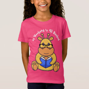 Gepersonaliseerd Cute giraffe-leesboek T-Shirt
